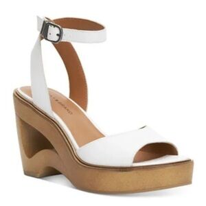 Lucky Brand Cream and Brown Platform Sandals